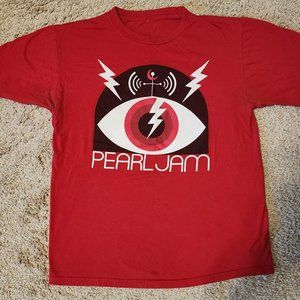 Pearl Jam 2013 Lightning Bolt Tour T Shirt - Men's Medium - Red